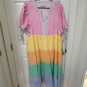 English Factory Pink and Multicolor Casual Dress